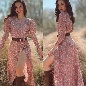 Zara Floral Print Puff Sleeve Dress